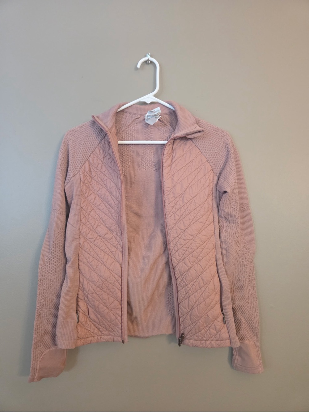 Athleta Quilted Pink Zip-Up Jacket